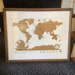 Framed Matted Scratch Map Travel Edition